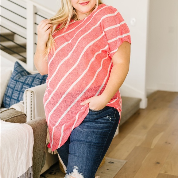 Slanted Stripe Knit Top - Picture 7 of 9